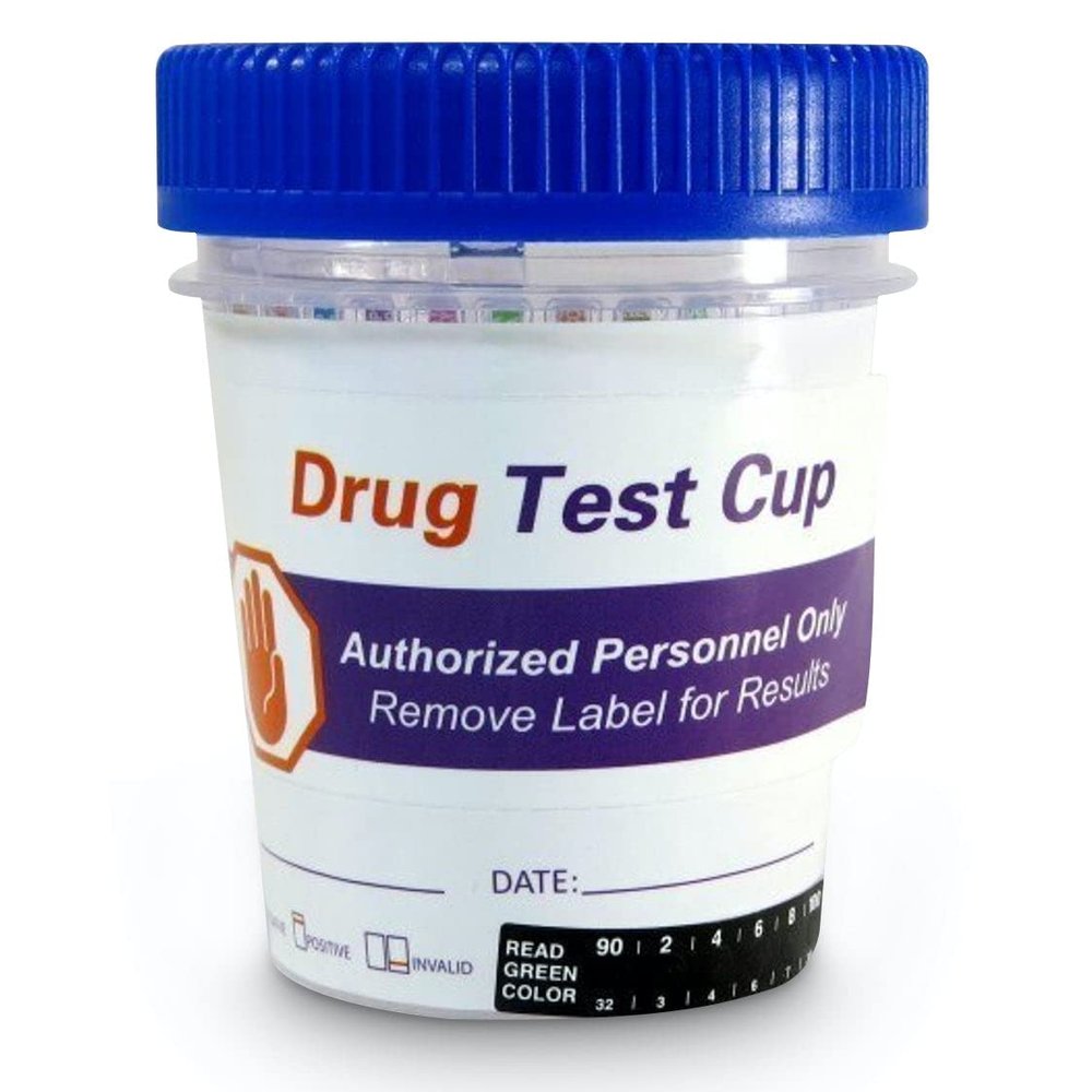Accurate Urine Drug Test Kit - 14 Panel at Home Drug Test Cup with Clicker & Temperature Strip - CLIA Waived, 510k Cleared with SAMHSA Cutoff Levels [25 Test Cups]