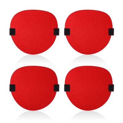4pcs Eye Patches for Adults, Soft 3D Adjustable Lazy Eye Patches Eye Patches for Left & Right Eye for Improving Weak Vision Strabismus, Surgery Recovery Period (Red)