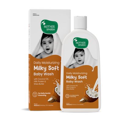 Mother Sparsh Milky Soft Baby Wash with Milk Protein & Coconut Oil | 400ml