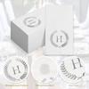 200 Pack Monogrammed Disposable Napkins Silver Foil Letter H Guest Napkins Initial Disposable Hand Paper Towels for Wedding Engagement Baby Shower Party Home Kitchen Bathroom Dinner Decorative Towels view 4