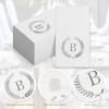 200 Pack Monogrammed Disposable Napkins Silver Foil Letter B Guest Napkins Initial Disposable Hand Paper Towels for Wedding Engagement Baby Shower Party Home Kitchen Bathroom Dinner Decorative Towels view 4