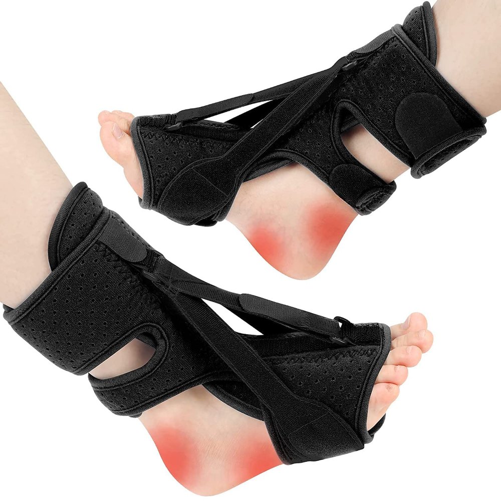 2 Pack Plantar Fasciitis Night Splint, Upgrade 3 Adjustable Straps Plantar Fasciitis Relief Night Splint for Women & Men