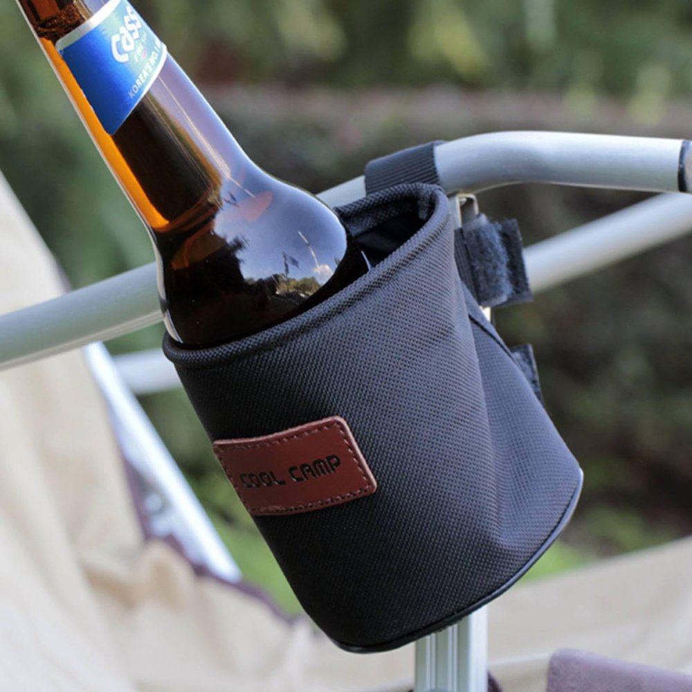 Chair Side Cup Holder, Portable Water Bottle Rack Drinking Cup Holder for Outdoor Barbecue Picnic Fishing Chair Beach Chair Golf Cart Wheelchair