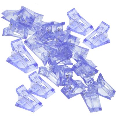 20pcs Nail Extension Fixing Clips for DIY Manicure ABS Blue