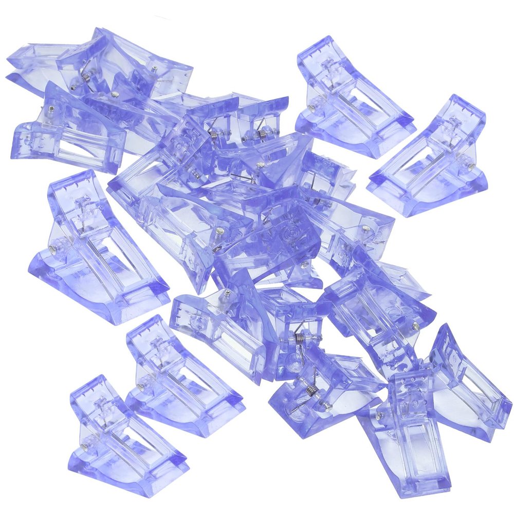 20pcs Nail Extension Fixing Clips for DIY Manicure ABS Blue