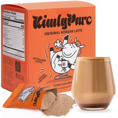 KimlyParc Vegan Korean Instant Coffee Mix (10 Packets x 0.7 oz) | Original Korean Latte 3-in-1 | Freeze-Dried Coffee with Vegan Creamer, Organic Cane Sugar & Himalayan Pink Salt | Dairy-Free, Gluten-Free