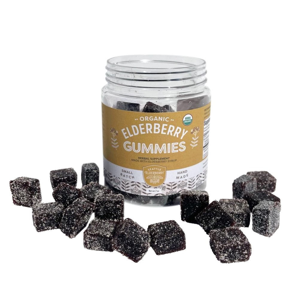 Seattle Elderberry Gummies  Delicious, Gluten-Free, Gelatin-Free Herbal Supplement with Potent Immune Benefits Made from Only Organic Ingredients in Small Batches in The USA - 7oz