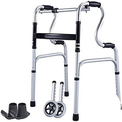 Bsetain Rollator Walker Seniors Indoor Rollator Lightweight Folding Rollator Walker with Wheels Adjustable Height and Detachable Legs Wheeled Mobility Aids (Color : 2)