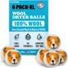 Smart Sheep Wool Dryer Balls - 6-Pack - XL Premium Natural Fabric Softener Award-Winning - Wool Balls Replaces Dryer Sheets - Wool Balls for Dryer - Laundry Balls for Dryer (Playful Pups) view 1