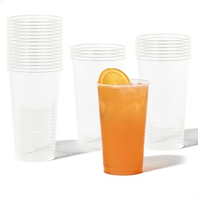 TOSSWARE NATURAL Arena - Plant Based Cups 24 oz Set of 1000 - Plastic Alternative Cups for Parties, Bachelorettes, Weddings - Recyclable Clear Cold Cups