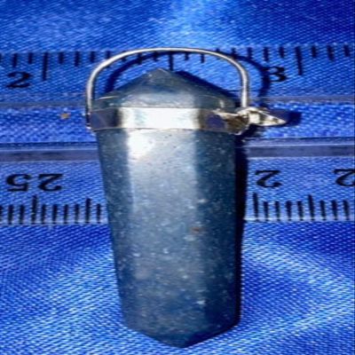Crystal Pendulum Points - multicolor polished stone and metal sculpture Blue Aventurine