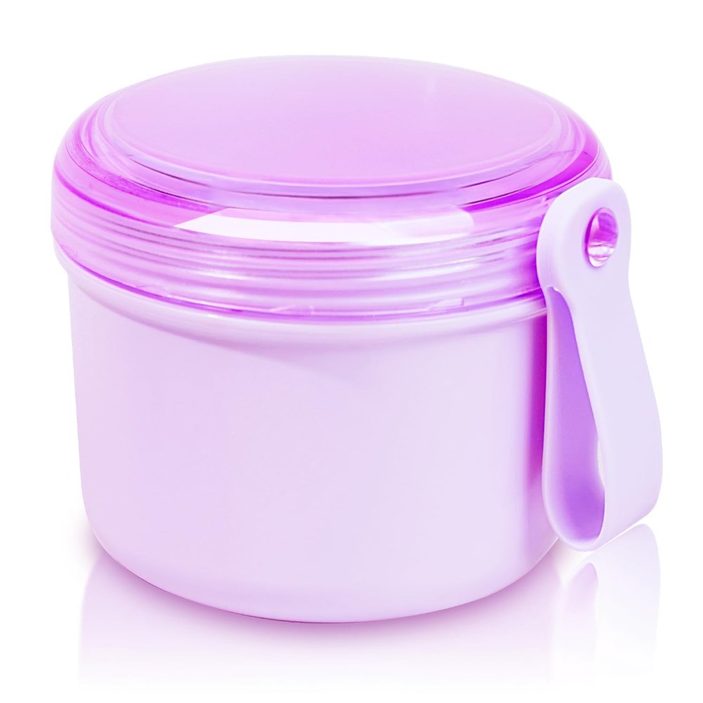 Uouovo Large Denture Case, No-Leak Denture Container Cups for Soaking Full & Partial Dentures, Retainer Cleaning Box, Denture Bath Cup for Travel (purple)