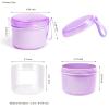 Uouovo Large Denture Case, No-Leak Denture Container Cups for Soaking Full & Partial Dentures, Retainer Cleaning Box, Denture Bath Cup for Travel (purple) view 4