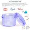 Uouovo Large Denture case, No-Leak Denture Bath Box Denture Cup, Retainer Cleaning Box, Complete Clean Care for Dentures, Clear Braces, Mouth Guard, Night Guard & Retainers (transparent blue) view 2