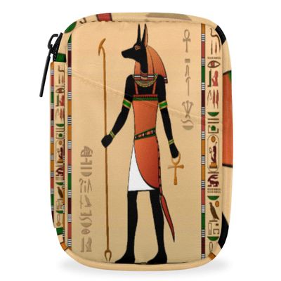 Ancient Egyptian Anubis Pill Case Weekly Medicine Organizer with Travel Bag Seven-Day Pill Box Vitamin Supplement Box Fish Oil Pills Holder