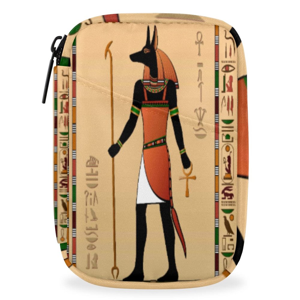 Ancient Egyptian Anubis Pill Case Weekly Medicine Organizer with Travel Bag Seven-Day Pill Box Vitamin Supplement Box Fish Oil Pills Holder
