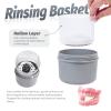Uouovo Large Denture Bath Cup No Leak Denture Case Retainer Cleaner Case Complete Cleaning Care Denture Clear and Retainer Denture Holder for Soaking (grey) view 3