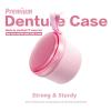 Denture Bath Case Cup Box Holder Storage Soak Container with Strainer Basket for Home or Travel Denture Cleaning (pink) view 2