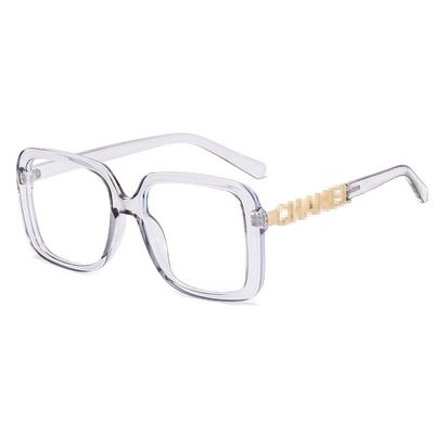 URISMO Oversized Square Frame Reading Glasses, Stylish Large Blue Light Blocking Computer Goggle Readers, Anti Glare Eyewear (Color : Light-Gray, Size : +350)