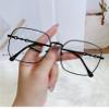 URISMO Stylish Oversized Metal Frame Reading Glasses, Large Square Blue Light Blocking HD Reader, Anti Eye Strain Eyeglasses (Color : Black-Gold, Size : +150) view 1