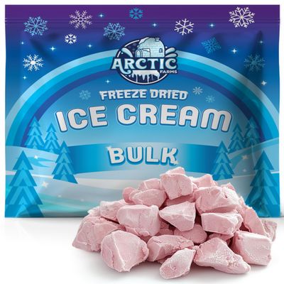 Arctic Farms Freeze Dried Ice Cream Bits Bulk - Does Not Melt (Cotton Candy - Pink) (1lb)