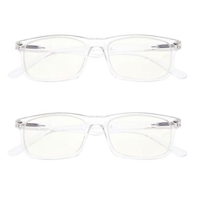 Eyekepper 2 Pack Computer Reading Glasses Blue Light Blocking Readers for Men Women, Transparent