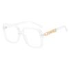 URISMO Oversized Square Frame Reading Glasses, Stylish Large Blue Light Blocking Computer Goggle Readers, Anti Glare Eyewear (Color : Transparent, Size : +100) view 1