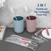 HQSLsund 50pcs Disposable Toothbrushes with Toothpaste Floss Individually Wrapped, 2 Color Disposable Toothbrush, 10g Toothpaste, Dental Floss Pick, Bulk Toothbrush Kit for Homeless,Airbnb,Hotel view 2