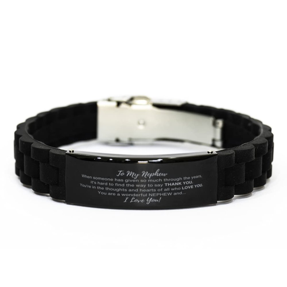 to My Nephew, You are A Wonderful Nephew GlideLock Bracelet, for Nephew, Valentines Birthday Gifts for Nephew, Mother's Day, Father's Day for Nephew