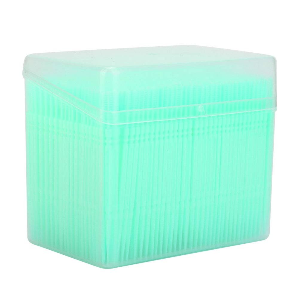 1100Pcs Oral Care Brush Toothpick, Double Head Teeth Pick 360 Flexible Deep Clean Toothpicks Interdental Brush (Green)