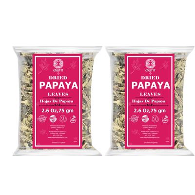 5.2oz Papaya Leaves Dried, Papaya Leaf Tea, Made from Green Leaves, No Additives, Non-Gmo, Gluten-Free, Vegan. Makes 56+ Cups of Fresh Natural Tea. By Akshit