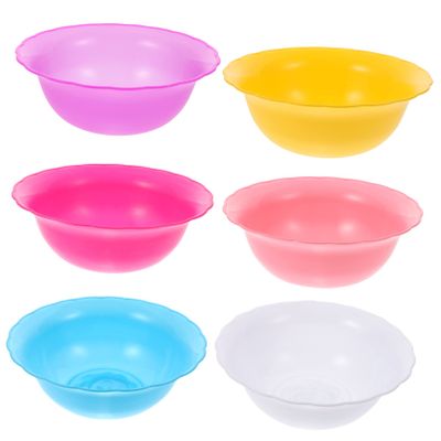 minkissy 6pcs Beauty Washbasin Grooming Tub Round Bathtub Spa Tub Round Dish Wash Basin Face Cleansing Basin Face Wash Basin Salon Basin Home Basin Plastic Basin Round Noodles Round Basin