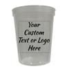 Custom Party Cups Personalized with your Logo or Message Bulk Order Case of 500 Reusable or Disposable 16 oz Plastic Stadium Cups - Clear view 1