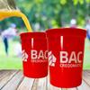 Custom Party Cups Personalized with your Logo or Message Bulk Order Case of 500 Reusable or Disposable 16 oz Plastic Stadium Cups - Clear view 2