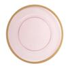 EcoQuality 13" inch Round Pink Plastic Charger Plates with Gold Rim - China Like Party Plates, Heavy Duty Large Disposable Dinner Plates, Reusable Salad Plate, Wedding, Catering, Dinnerware (44 Pack) view 1
