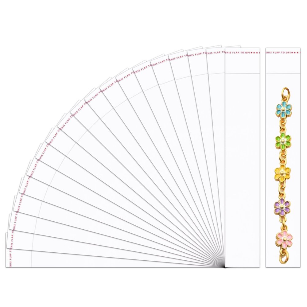 1x6 Self Sealing Cellophane Bags 300pcs Clear Self Adhesive Cello Bags 1mil Long OPP Plastic Bags for Packaging Bracelet Jewelery Gifts Favors Bookmarks Pen