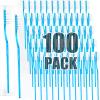COCOBURI Disposable Toothbrushes with Toothpaste Adult Pre-Pasted Disposable ToothbrushTravel with Toothpaste Bulk Toothbrushes Waterless Toothbrush Individually Wrapped Mint-100Pcs view 1