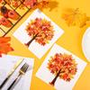 120 Pack Fall Paper Napkins Maple Leaves Luncheon Napkins Fall Leaf Disposable Napkin Maple Tree Decorative Napkin for Autumn Thanksgiving Party Supplies Dinner Kitchen, 6.5 x 6.5 Inch view 4