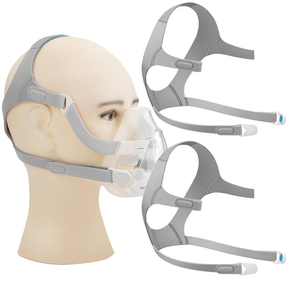 2-Pack Replacement CPAP Headgear with Magnetic Clips for ResMed Airfit F20, CPAP Headgear Straps Compatible with Resmed Mask F20 - Soft, Plush Straps for Optimal Fit & Flexibility(Large)