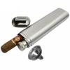 CNFLASK Stainless Steel 1-Finger Cigar Case with 2oz Tube Flask Metal Cigar Tube Pocket Cigar Holder view 2