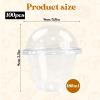 100 Pack Disposable Clear Plastic Cups Ice-cream Cups with Dome Lids, 180ml/6oz PET Sundae Dessert Cups for Iced Coffee Cold Drinks Frozen Yogut Fruits Jello Snacks Bubble Boba Tea Juice Milkshake view 2