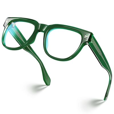 VISOONE Square TR90 Blue Light Blocking Glasses with Anti Glare Computer Glass Woman and Men SAGE