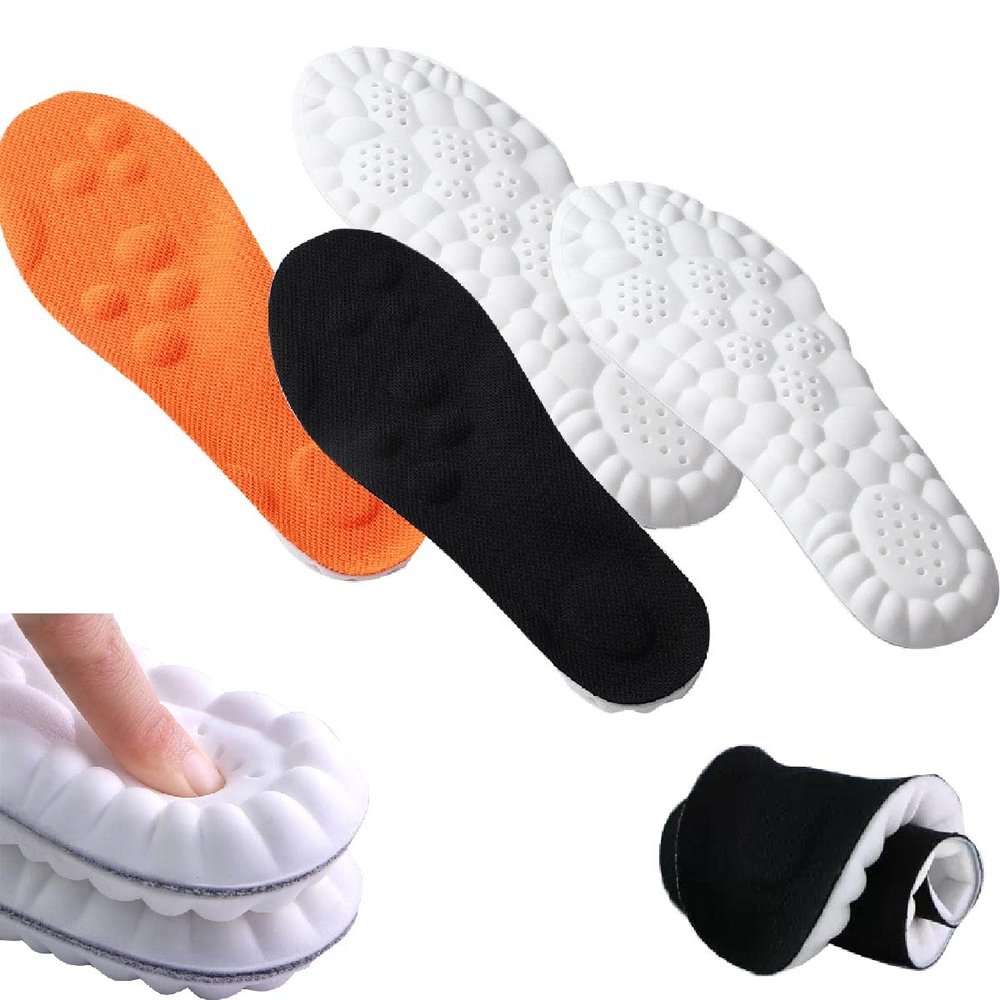 LSNTUU Revolutionary Orthopedic Insole,4D Memory Foam Orthopedic Insoles for Shoes (Orange+Black,7)