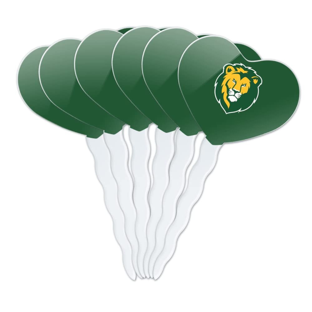 Southeastern Louisiana University Primary Logo Heart Love Cupcake Picks Toppers Decoration Set of 6