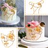 12 Pcs Acrylic Lady Face Cake Topper Minimalist Art Happy Birthday Cake Toppers Women Wedding Cake Decoration for Wedding Birthday Party (Gold) view 4
