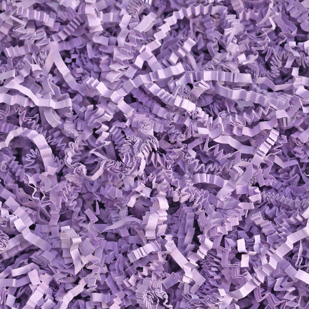 Bobobag - 1LB Crinkle Cut Paper Shred Filler Recyclable Gift Wrap Confetti Raffia Grass Shred Paper for Easter Baskets Filler Creative Eggs Decor(Lavender Purple)