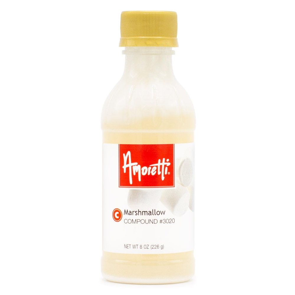 Amoretti - Marshmallow Compound 8 oz - Natural Flavors, Shelf Stable Even After Opening, Certified Kosher, TTB Approved, Perfect for Baking Applications & Beverages