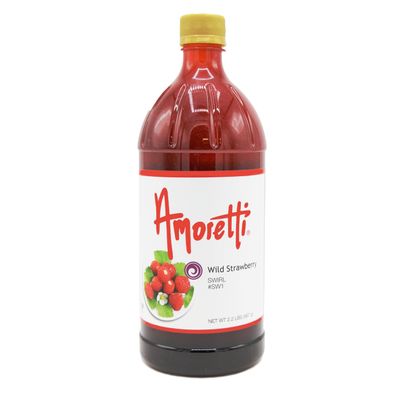 Amoretti - Wild Strawberry Marbleizing Swirl 2.2 lbs, Drizzle over Pancakes, Waffles, Pastries, & Swirl Ribbons into Ice Creams, Cheesecakes, and Other Desserts, Made of Real Fruit, No Preservatives