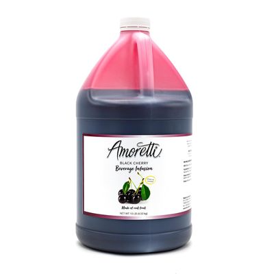 Amoretti - Black Cherry Beverage Infusion, (10 lbs) - Drink Mix & Water Enhancer with Pump for Flavoring Cocktails, Waters, Teas, Mocktails, and other Beverages, Preservative Free, Gluten Free
