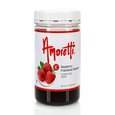 Amoretti - Raspberry Framboise Compound 2.2 lbs - Natural Flavors, Shelf Stable Even After Opening, Certified Kosher, TTB Approved, Perfect for Baking Applications & Beverages